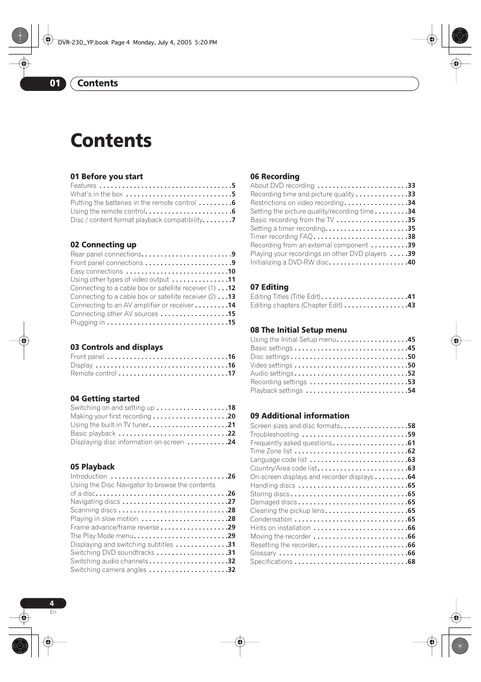Pioneer DVR-230-S User Manual | Page 4 / 72