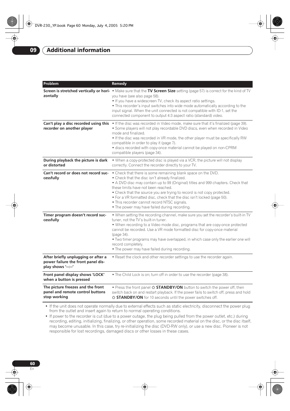 Additional information 09 | Pioneer DVR-230-S User Manual | Page 60 / 72