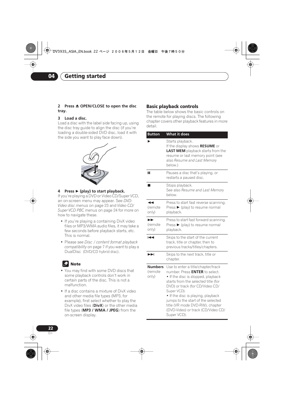 Getting started 04 | Pioneer DV-595K-S User Manual | Page 22 / 52