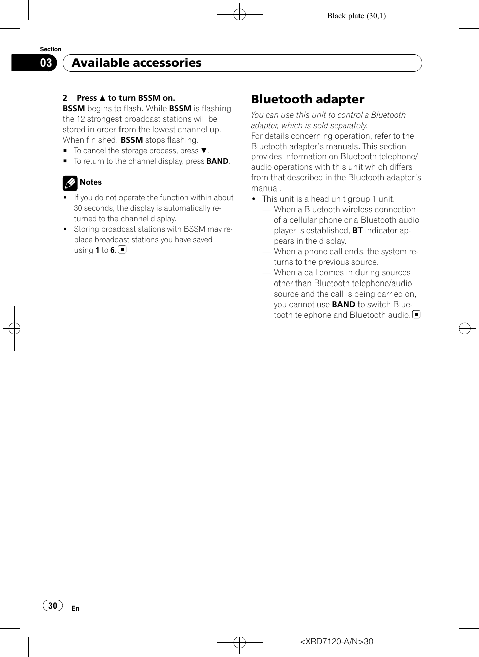 Bluetooth adapter, Available accessories | Pioneer Super Tuner IIID DEH-P5950IB User Manual | Page 30 / 112