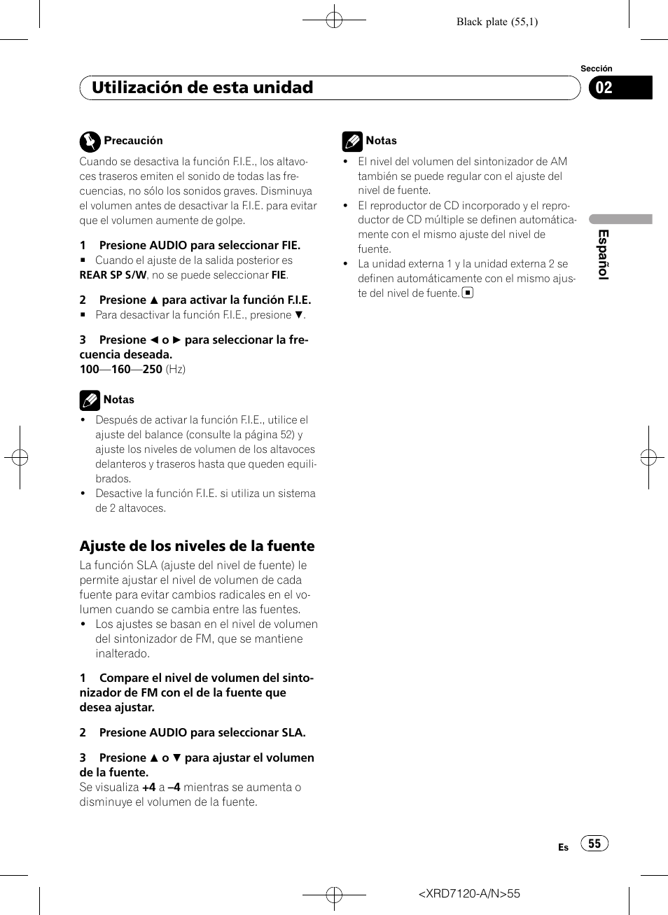 Ajuste de los niveles de la fuente 55, Utilización de esta unidad, Ajuste de los niveles de la fuente | Pioneer Super Tuner IIID DEH-P5950IB User Manual | Page 55 / 112