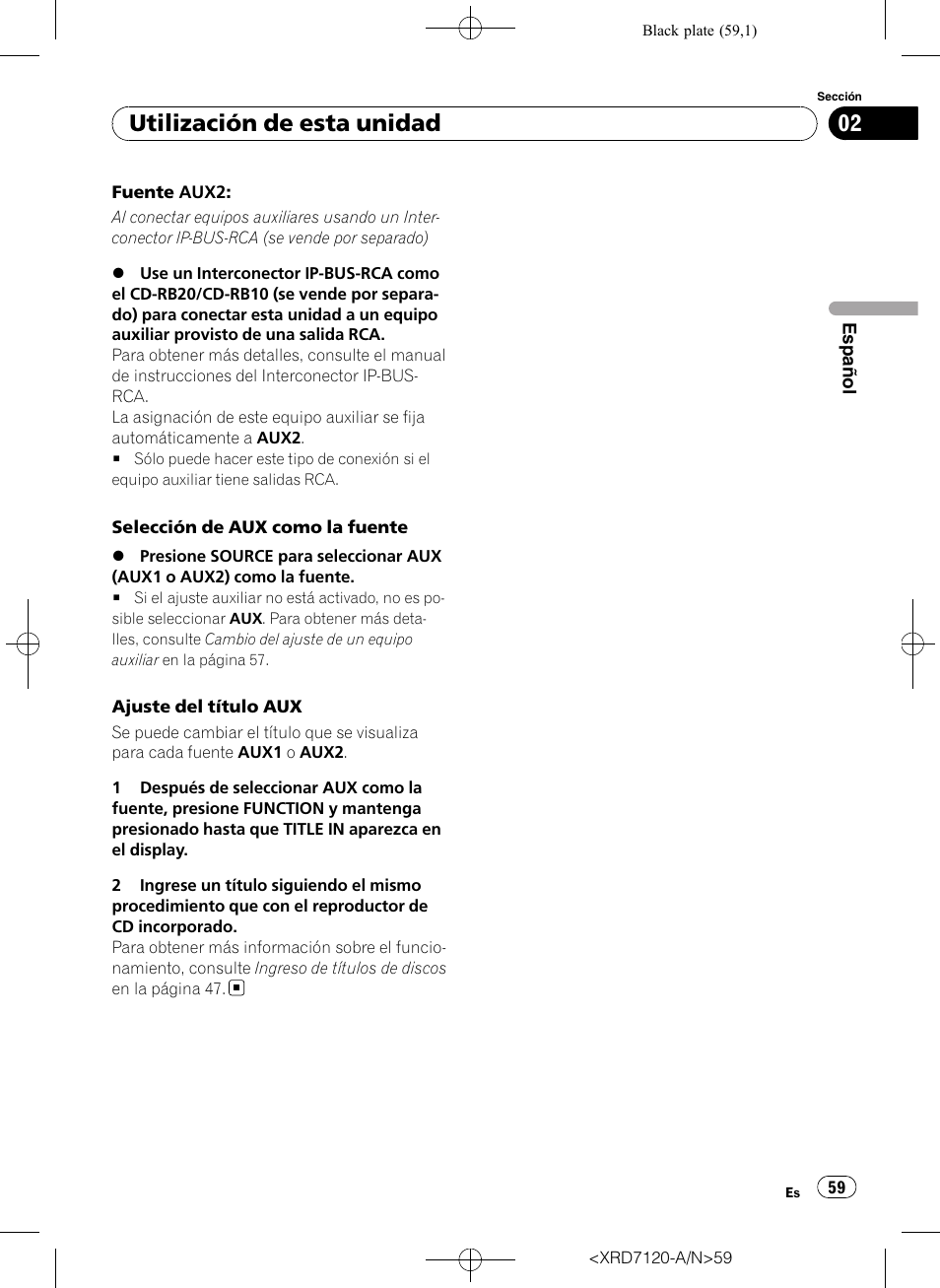 Utilización de esta unidad | Pioneer Super Tuner IIID DEH-P5950IB User Manual | Page 59 / 112