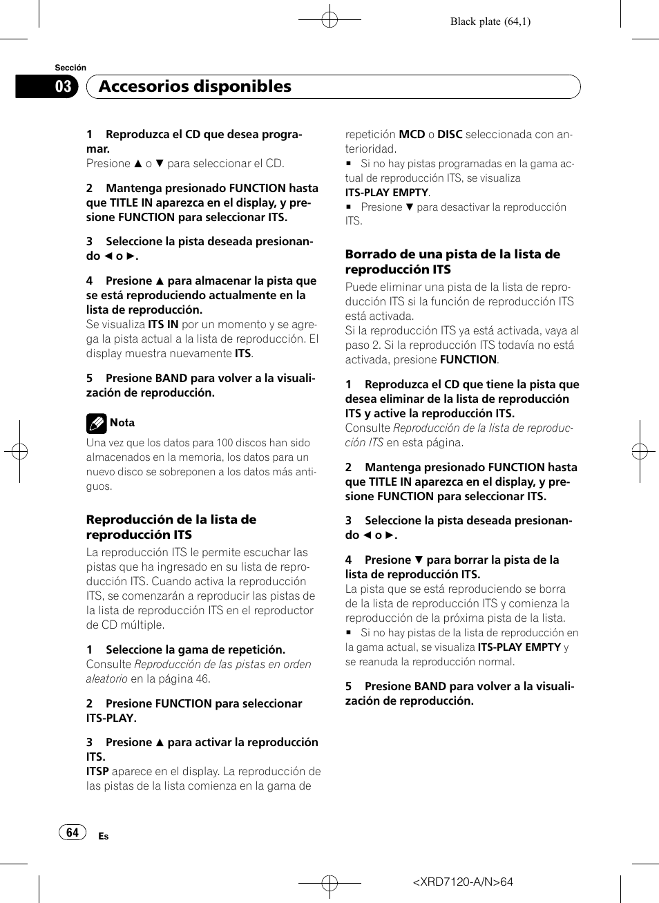 Accesorios disponibles | Pioneer Super Tuner IIID DEH-P5950IB User Manual | Page 64 / 112