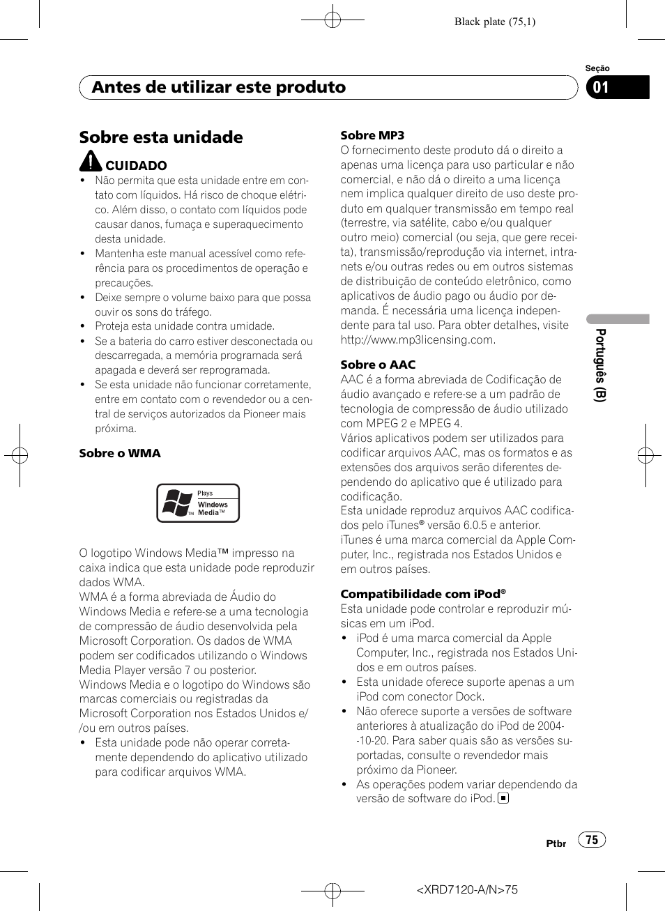 Antes de utilizar este produto, Sobre esta unidade | Pioneer Super Tuner IIID DEH-P5950IB User Manual | Page 75 / 112