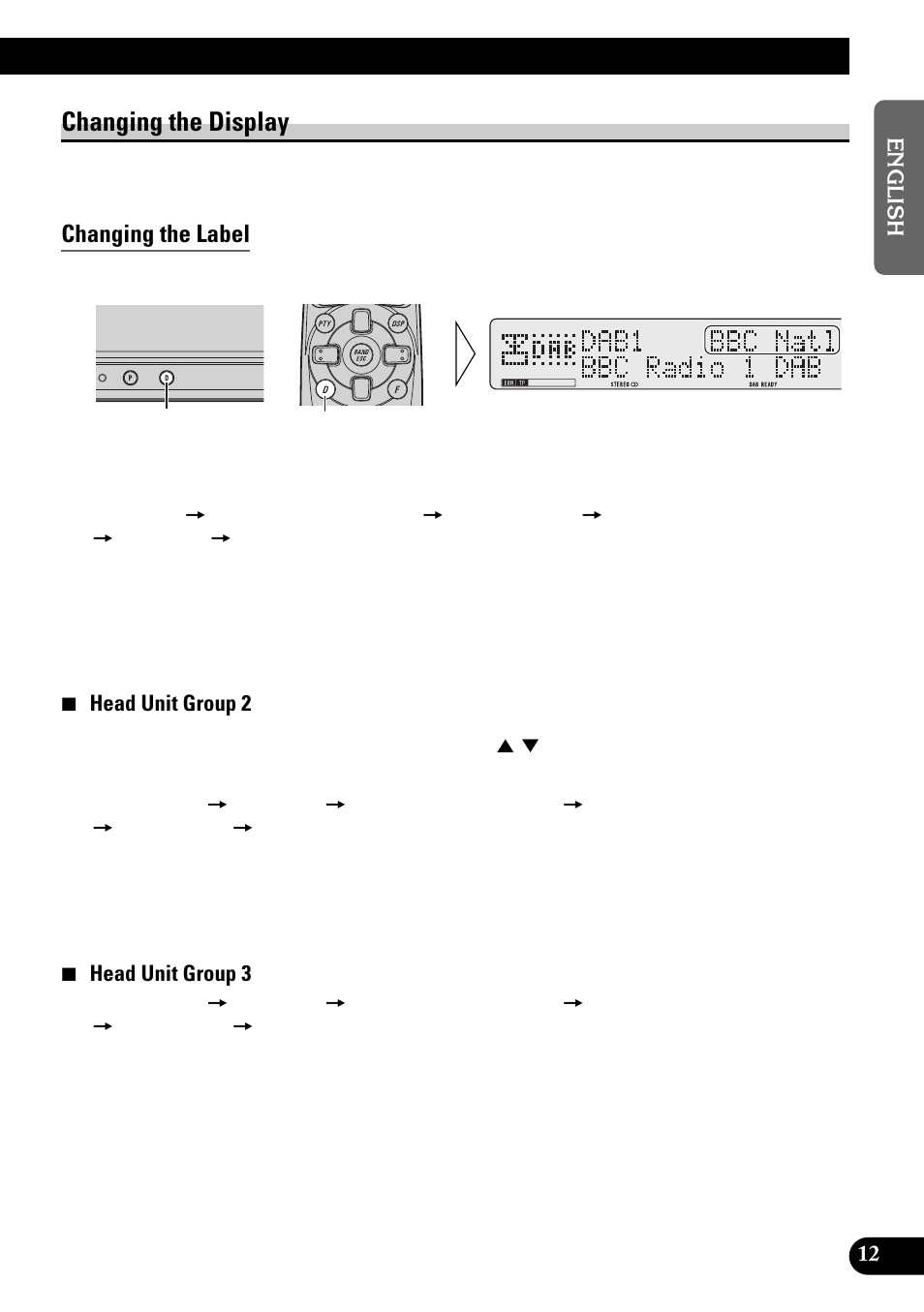 Changing the display, Changing the label | Pioneer GEX-P900DAB User Manual | Page 13 / 88