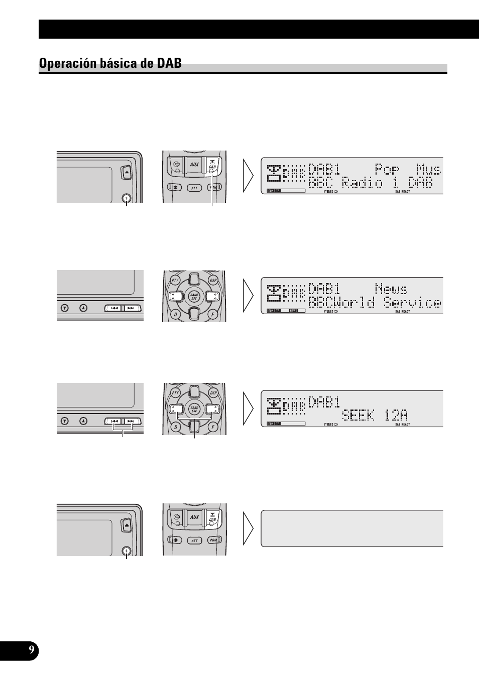 Operación básica de dab, Operación básica | Pioneer GEX-P900DAB User Manual | Page 38 / 88