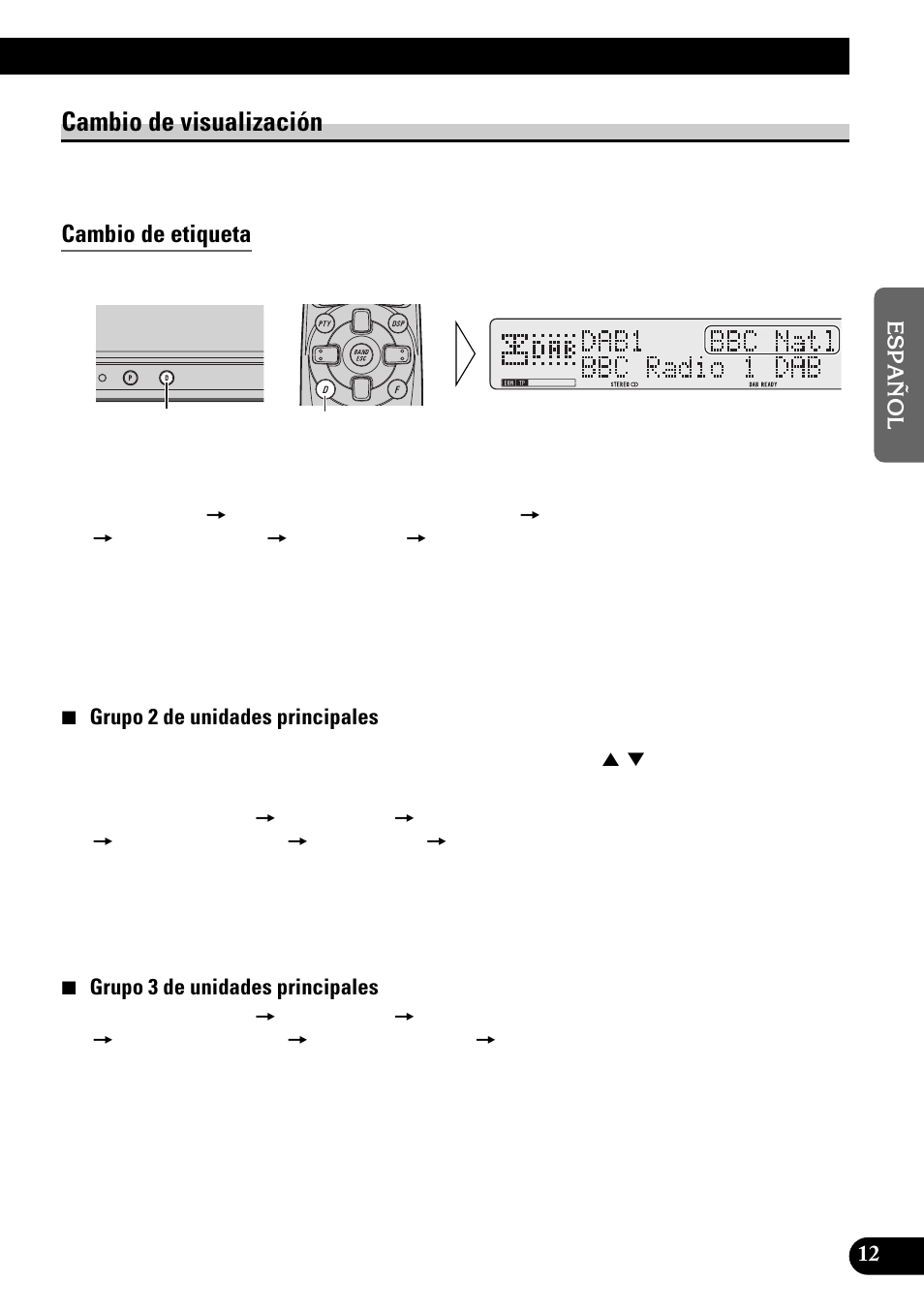 Cambio de visualización, Cambio de etiqueta | Pioneer GEX-P900DAB User Manual | Page 41 / 88