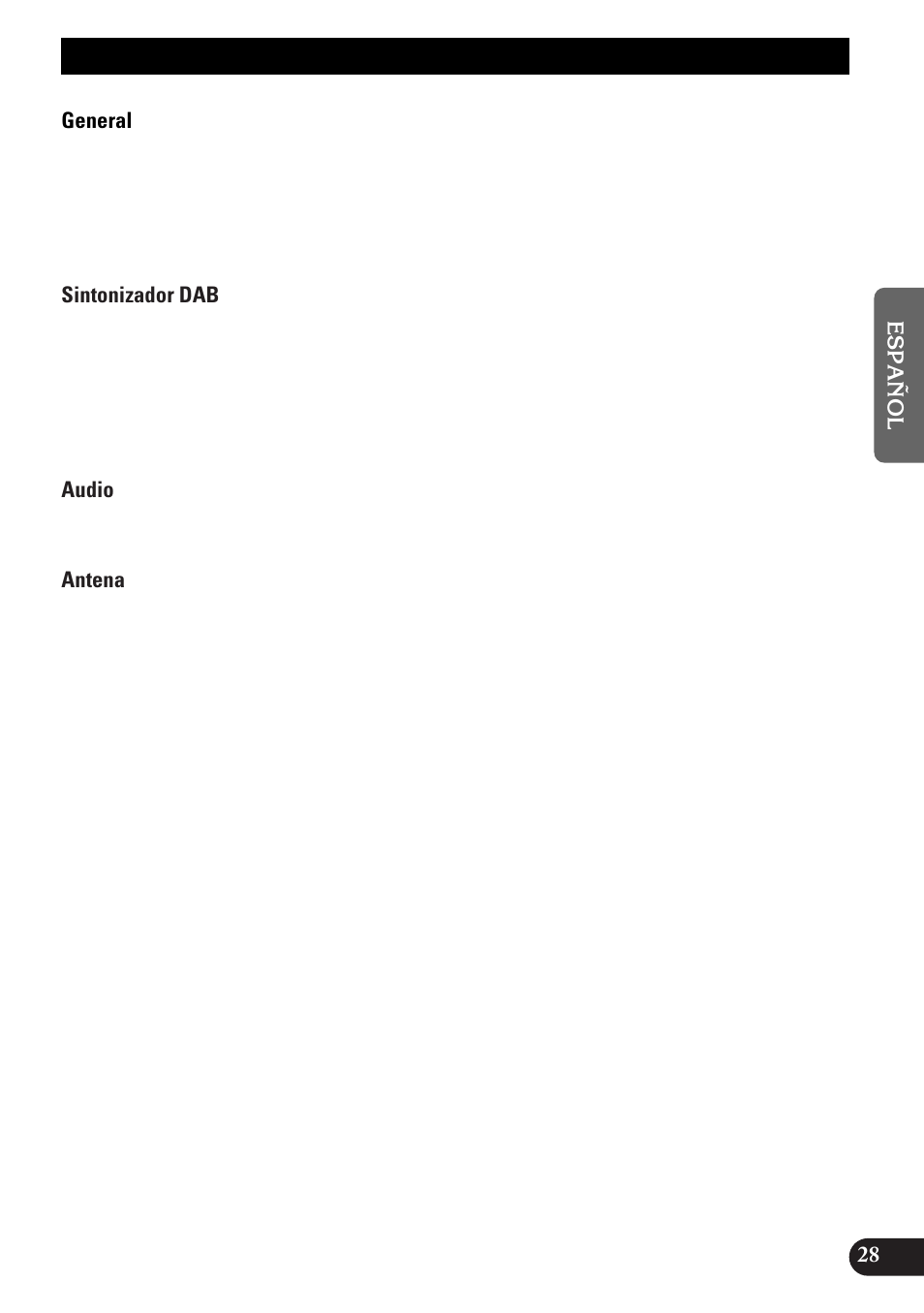 Especificaciones | Pioneer GEX-P900DAB User Manual | Page 57 / 88