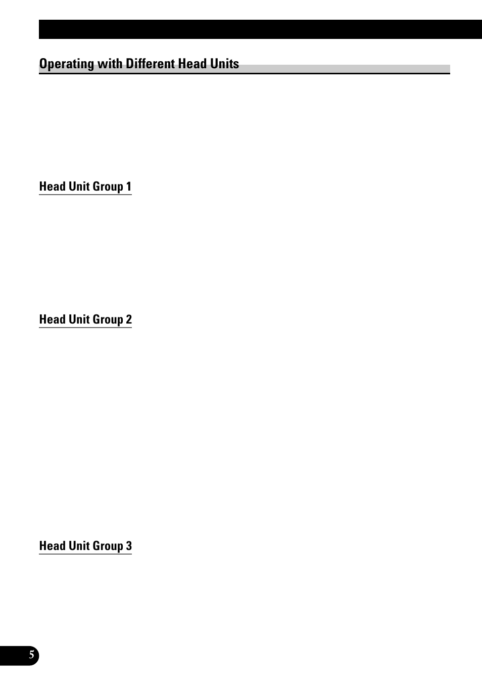 Operating with different head units, Before using this product, Head unit group 1 | Head unit group 2, Head unit group 3 | Pioneer GEX-P900DAB User Manual | Page 6 / 88