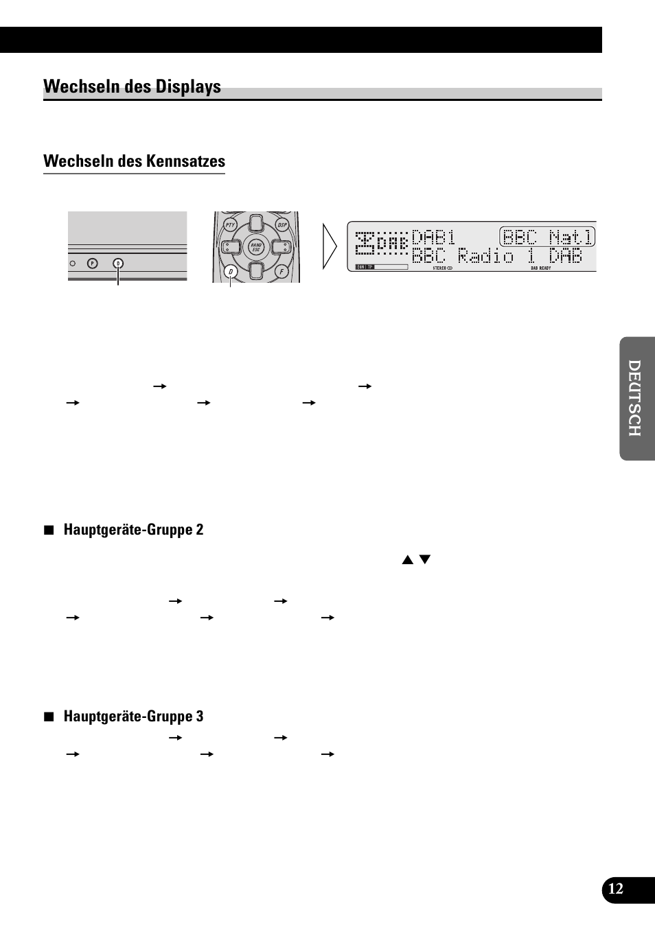 Wechseln des displays, Wechseln des kennsatzes | Pioneer GEX-P900DAB User Manual | Page 69 / 88