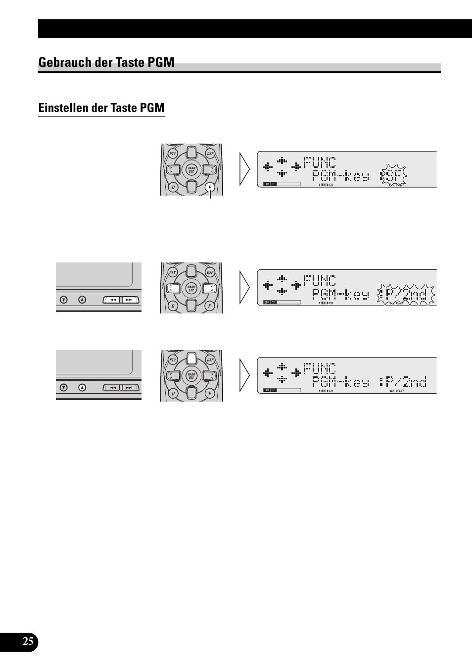 Gebrauch der taste pgm, Gebrauch der dab-funktionen | Pioneer GEX-P900DAB User Manual | Page 82 / 88