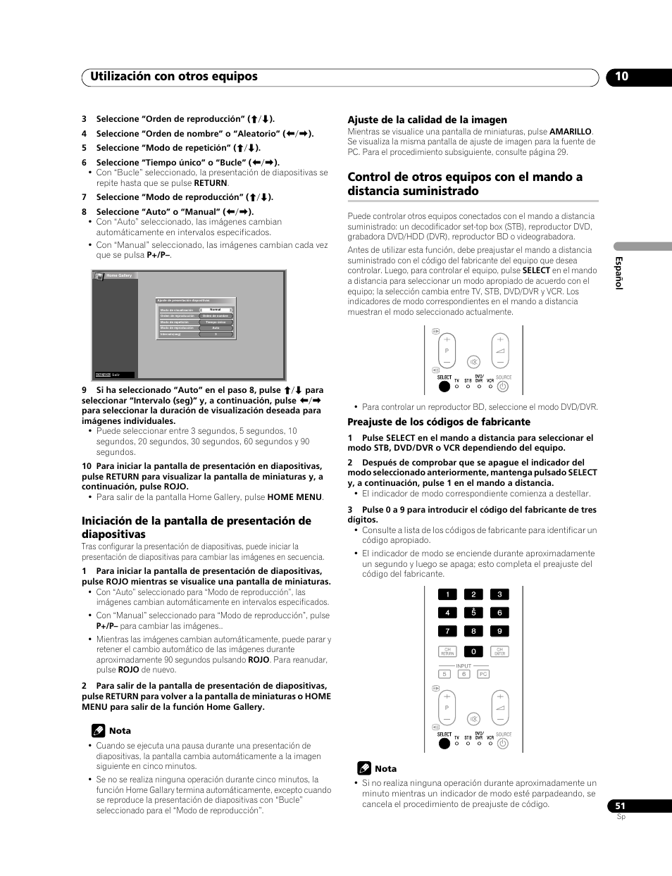 Utilización con otros equipos 10 | Pioneer PDP-LX508G User Manual | Page 117 / 266