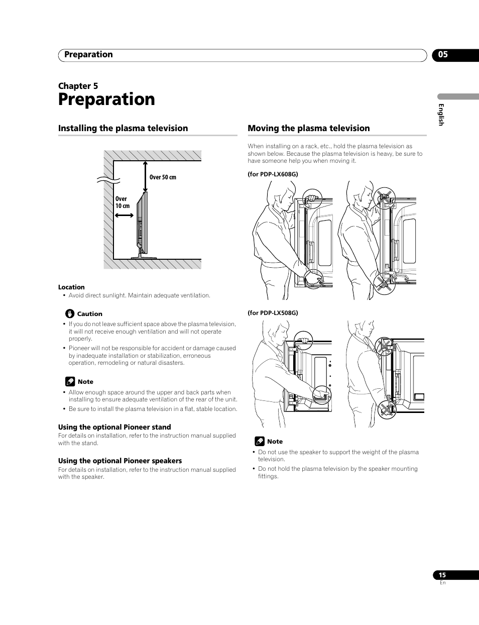 05 preparation, Preparation | Pioneer PDP-LX508G User Manual | Page 15 / 266