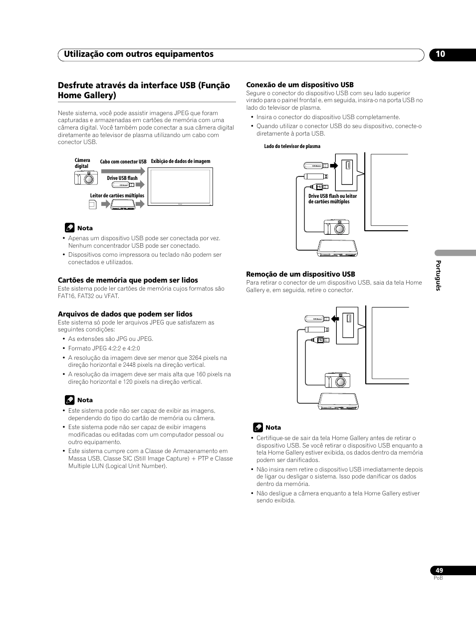 Utilização com outros equipamentos 10 | Pioneer PDP-LX508G User Manual | Page 181 / 266