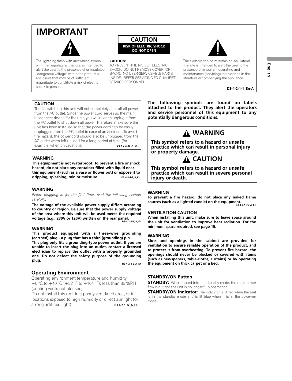 Important, Warning, Caution | Pioneer PDP-LX508G User Manual | Page 3 / 266