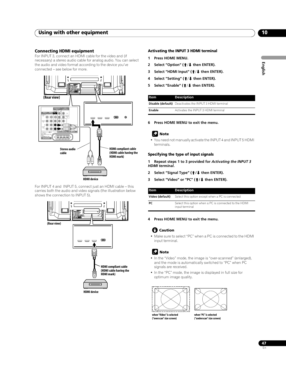 Using with other equipment 10 | Pioneer PDP-LX508G User Manual | Page 47 / 266