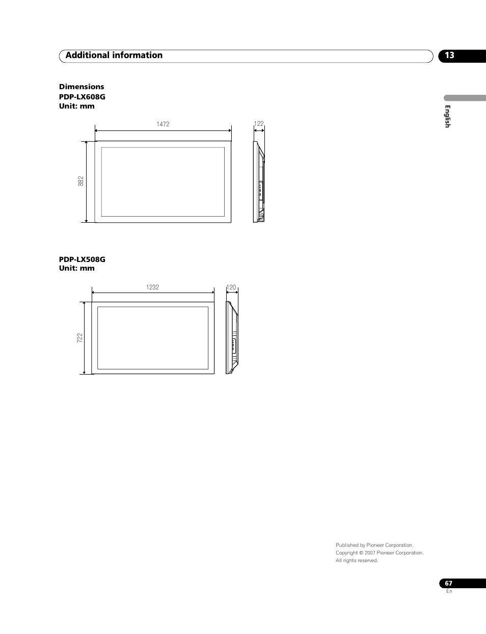 Additional information 13 | Pioneer PDP-LX508G User Manual | Page 67 / 266