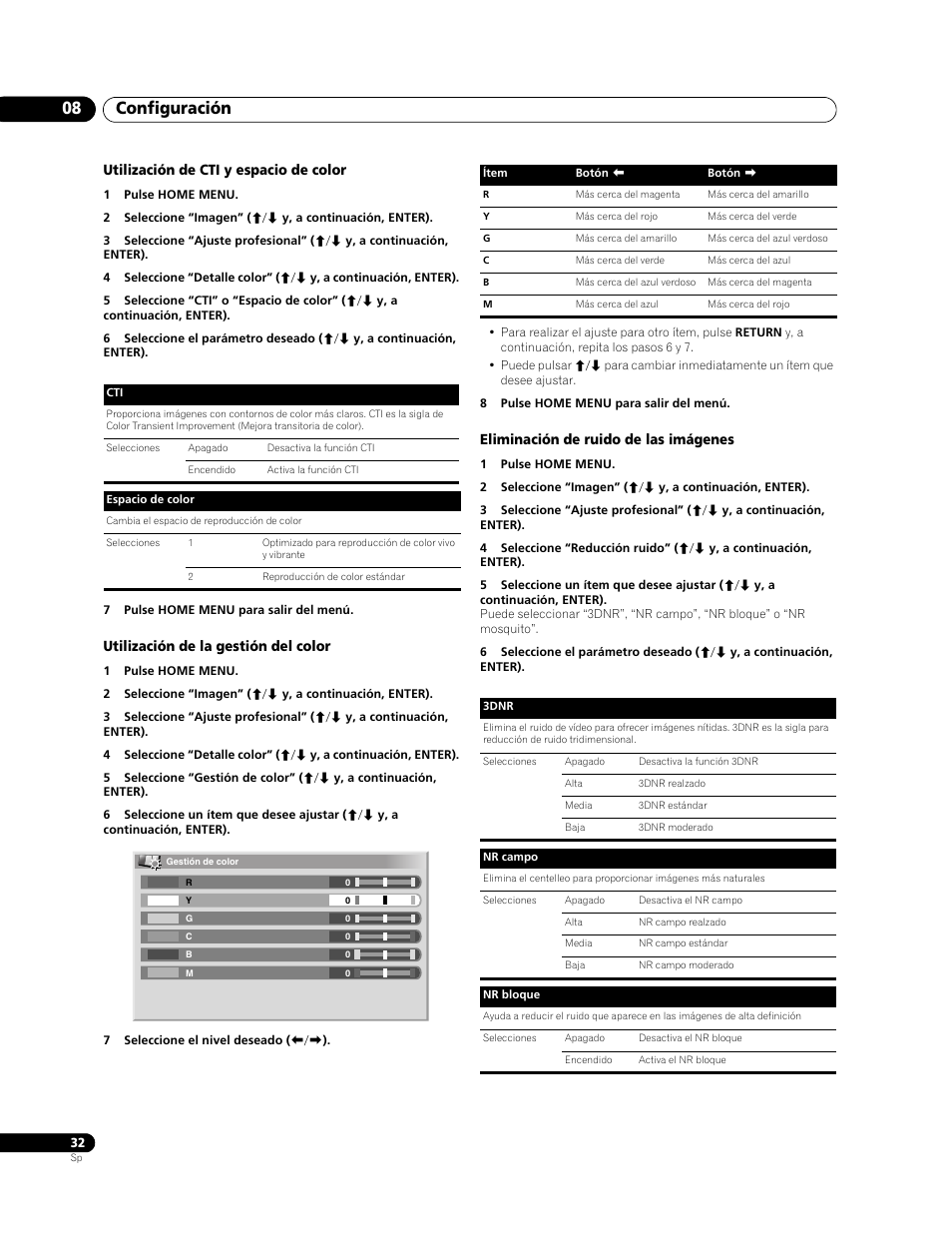 Configuración 08 | Pioneer PDP-LX508G User Manual | Page 98 / 266