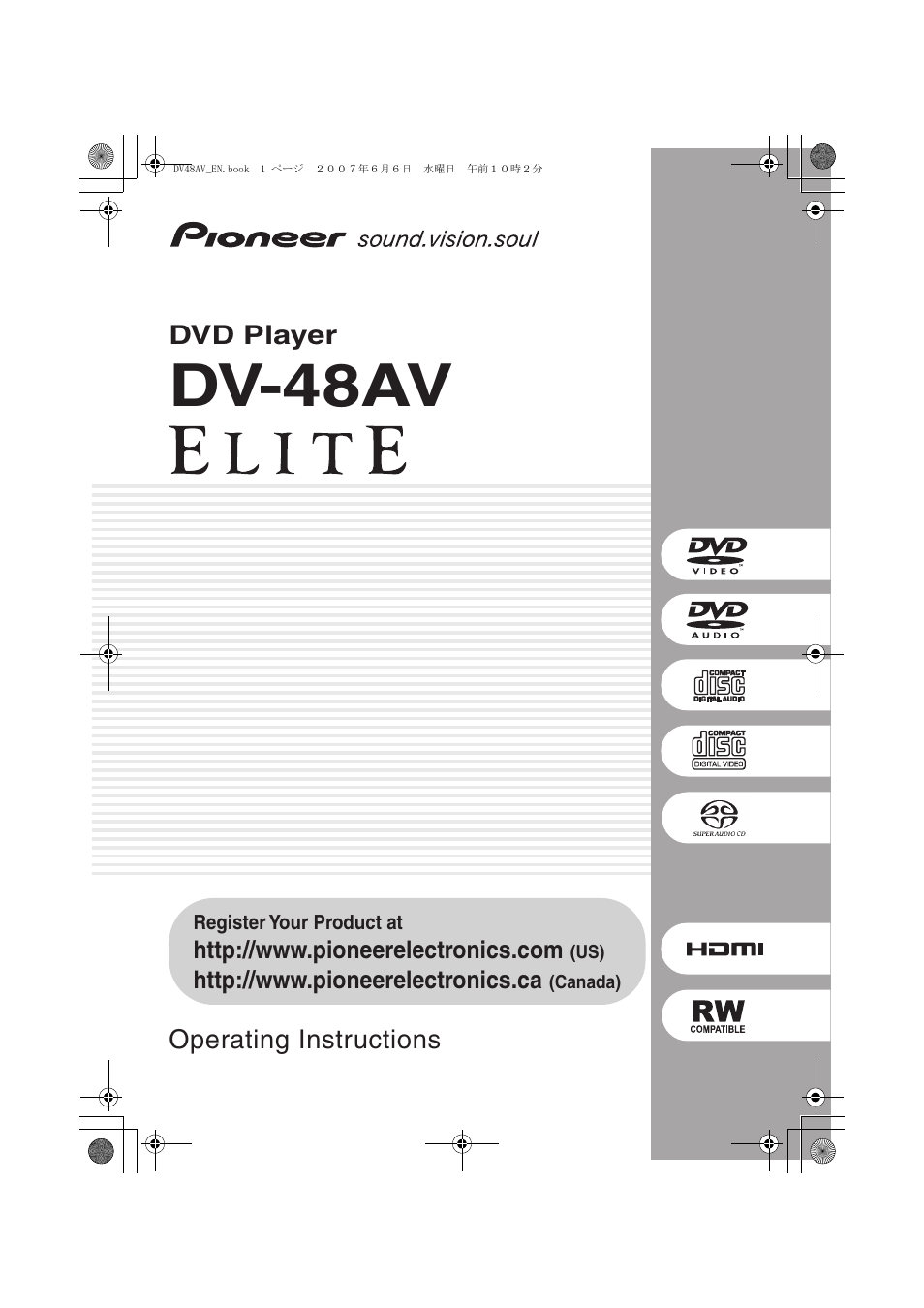 Pioneer Elite DV-48AV User Manual | 63 pages