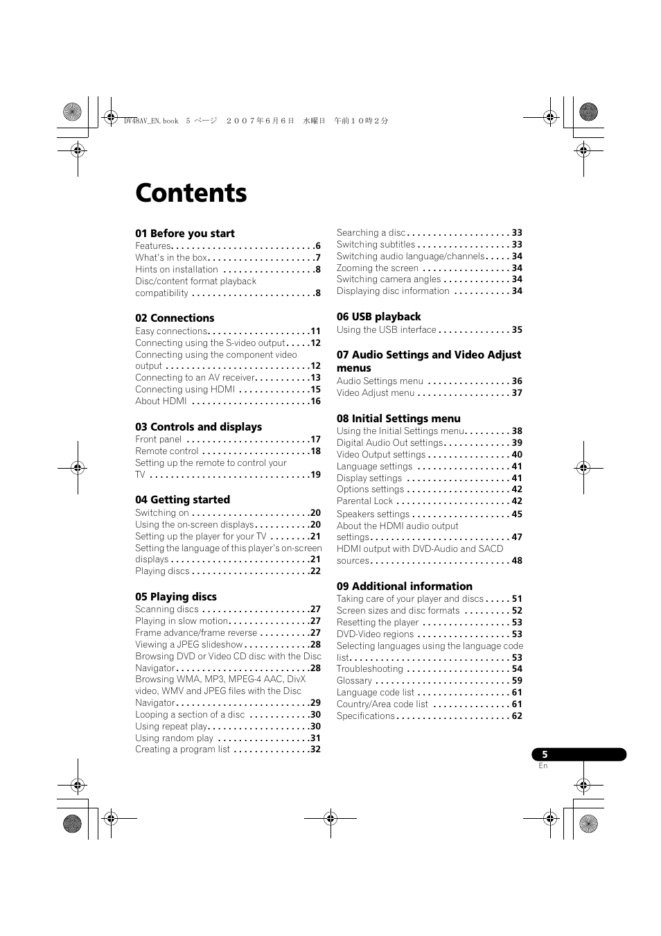 Pioneer Elite DV-48AV User Manual | Page 5 / 63