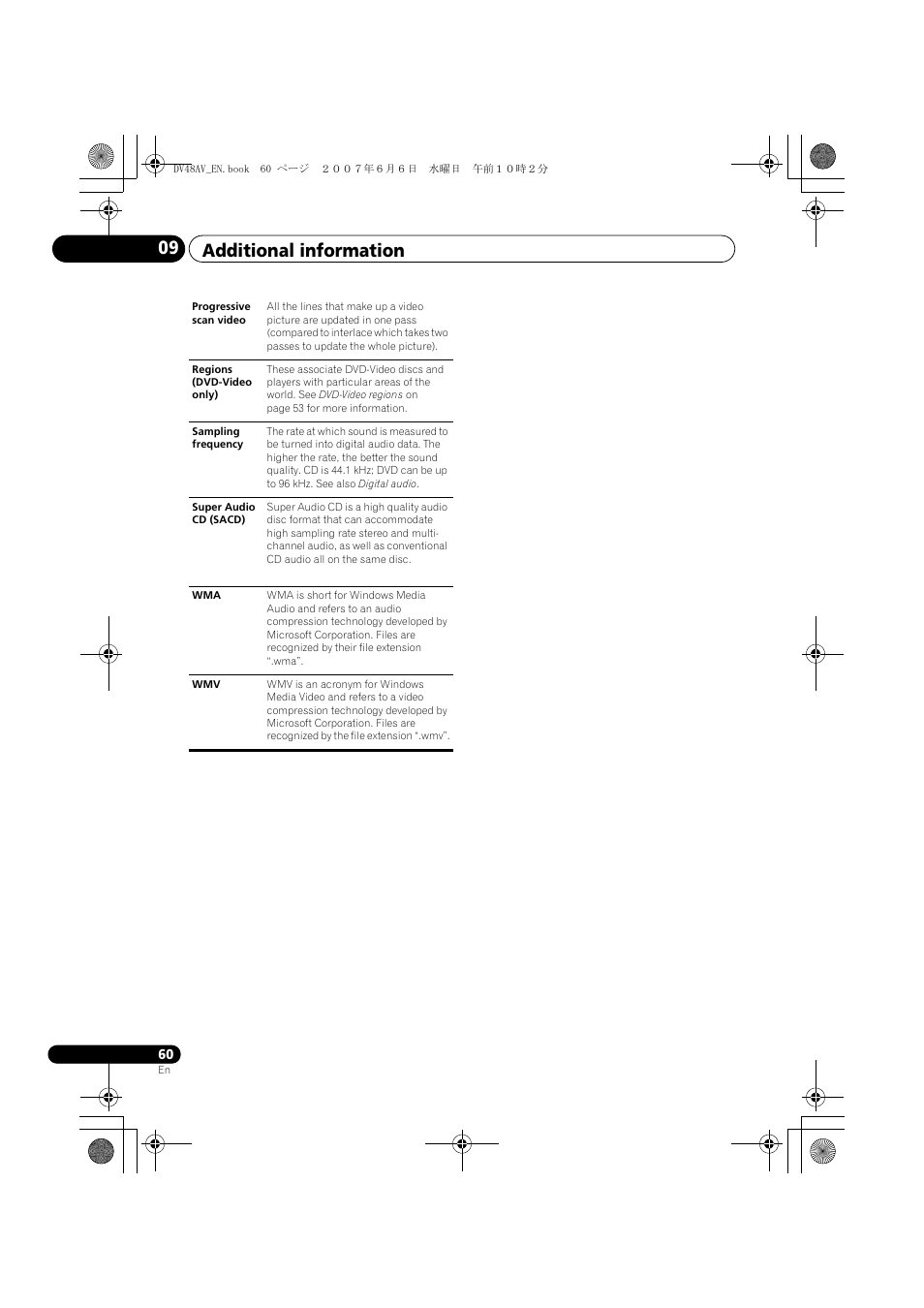 Additional information 09 | Pioneer Elite DV-48AV User Manual | Page 60 / 63