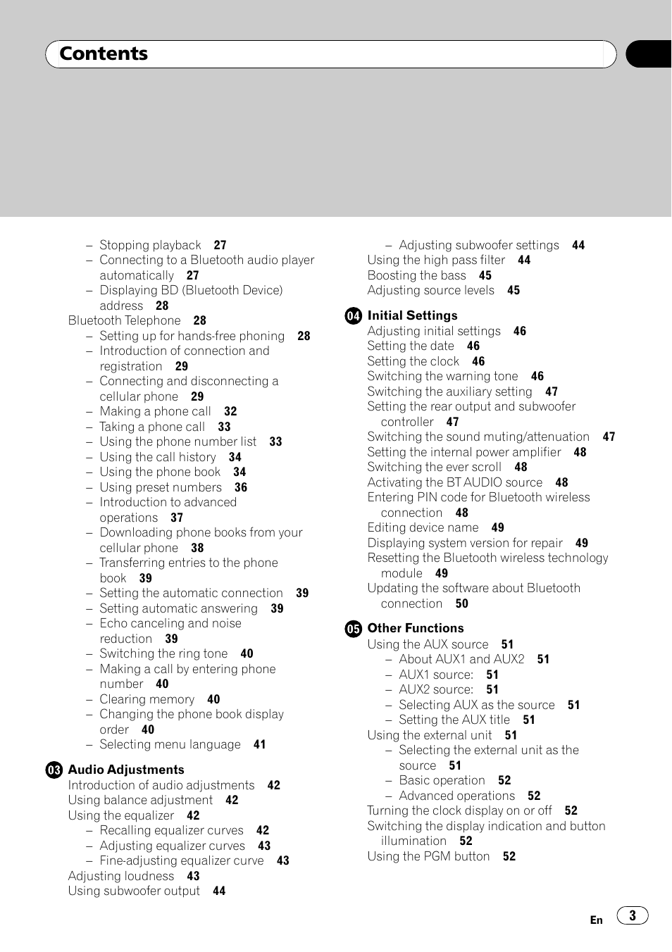 Pioneer DEH-P7000BT User Manual | Page 3 / 77