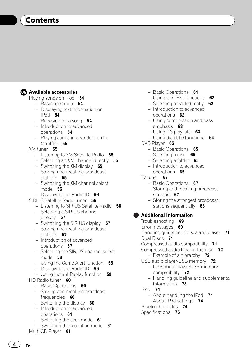 Pioneer DEH-P7000BT User Manual | Page 4 / 77