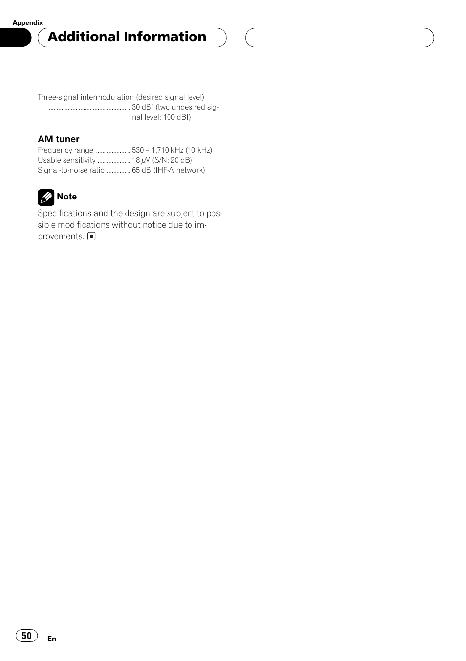 Additional information | Pioneer DEH-P5500MP User Manual | Page 50 / 160