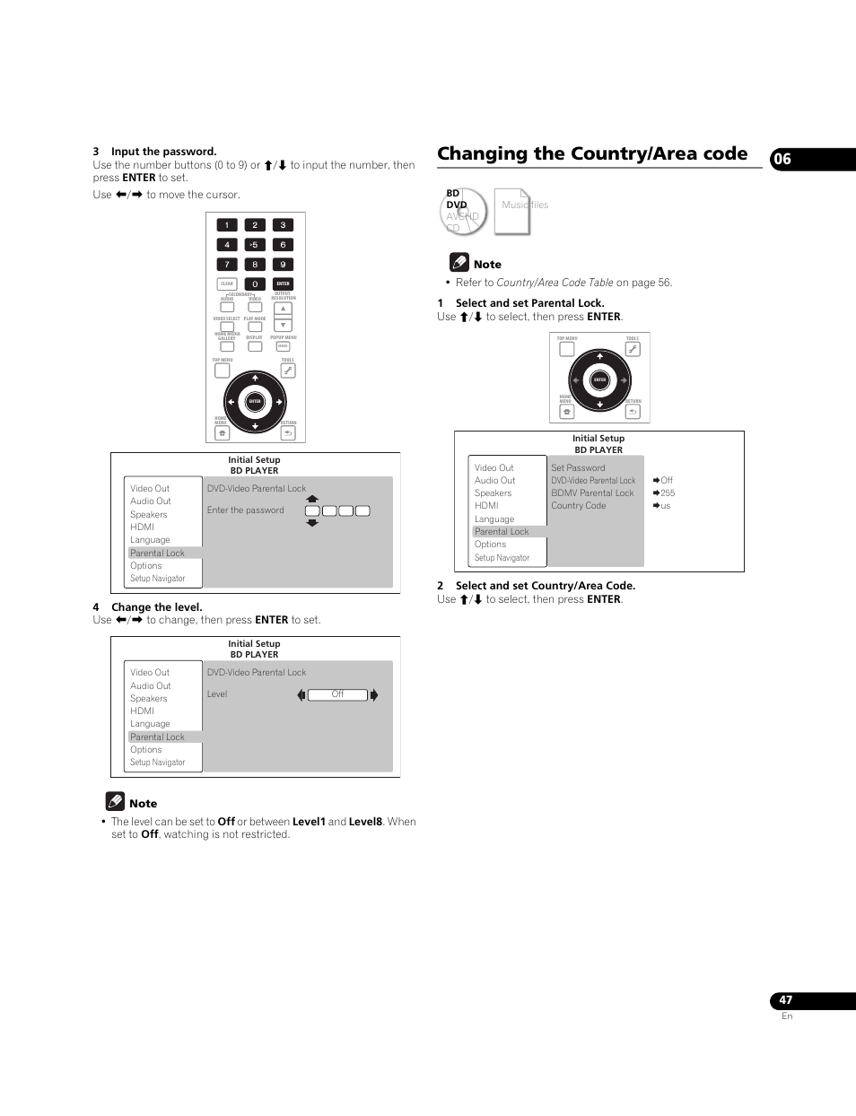 Changing the country/area code | Pioneer Elite BDP-05FD User Manual | Page 47 / 72