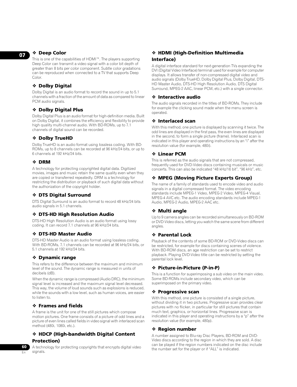 Pioneer Elite BDP-05FD User Manual | Page 60 / 72