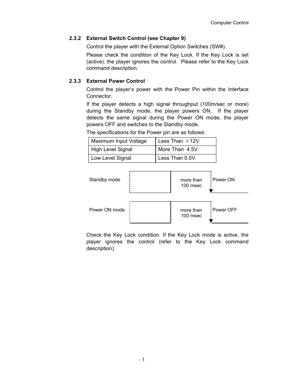 2external switch control (see chapter 9), 3external power control, External switch control (see chapter 9) | External power control | Pioneer Industrial DVD Player DVD-V7400 User Manual | Page 10 / 113