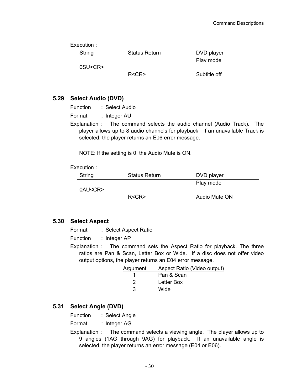 29select audio (dvd), 30select aspect, 31select angle (dvd) | 29 select audio (dvd) 5.30 select, Aspect, 31 select angle (dvd) | Pioneer Industrial DVD Player DVD-V7400 User Manual | Page 37 / 113