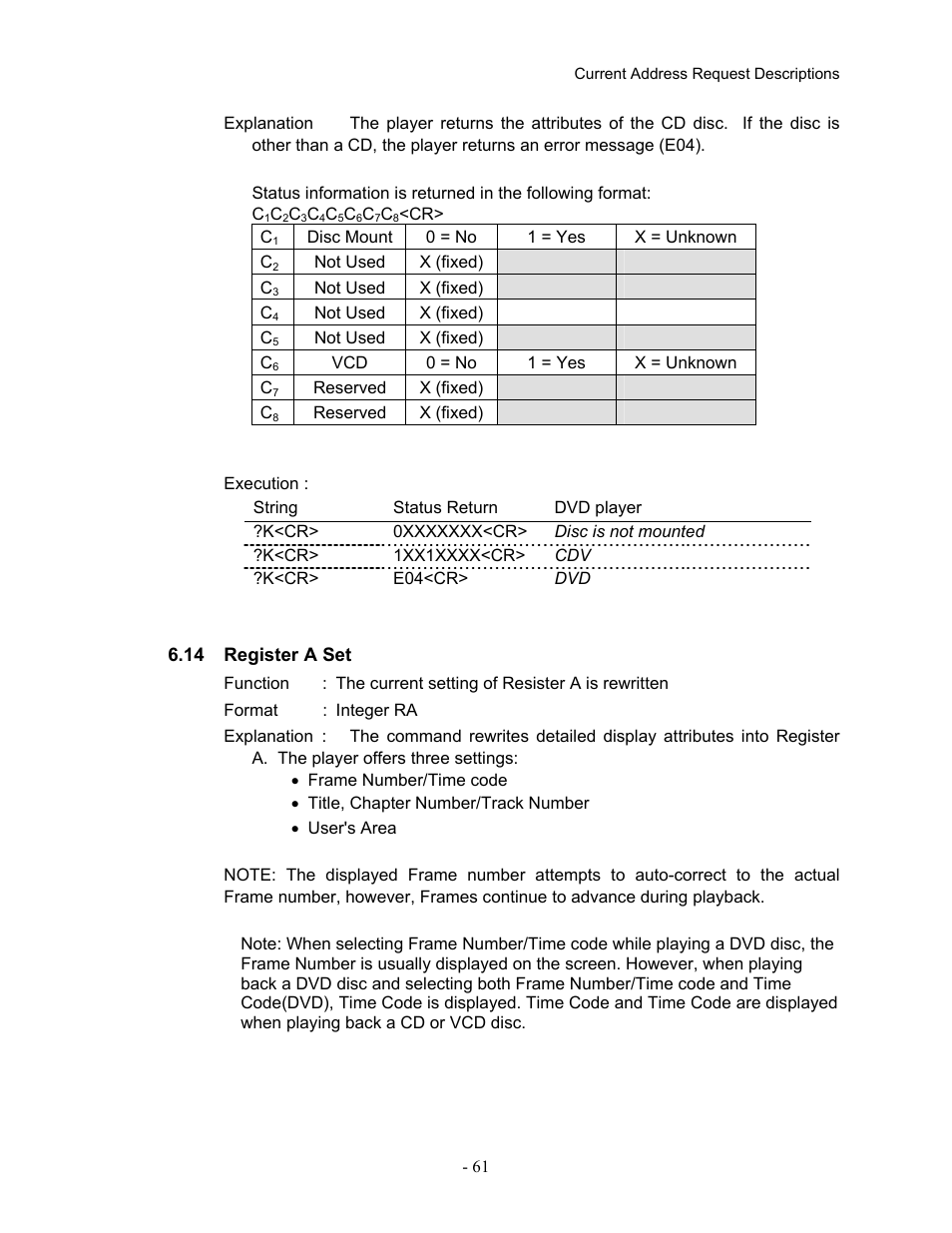 14register a set, 14 register a set | Pioneer Industrial DVD Player DVD-V7400 User Manual | Page 68 / 113