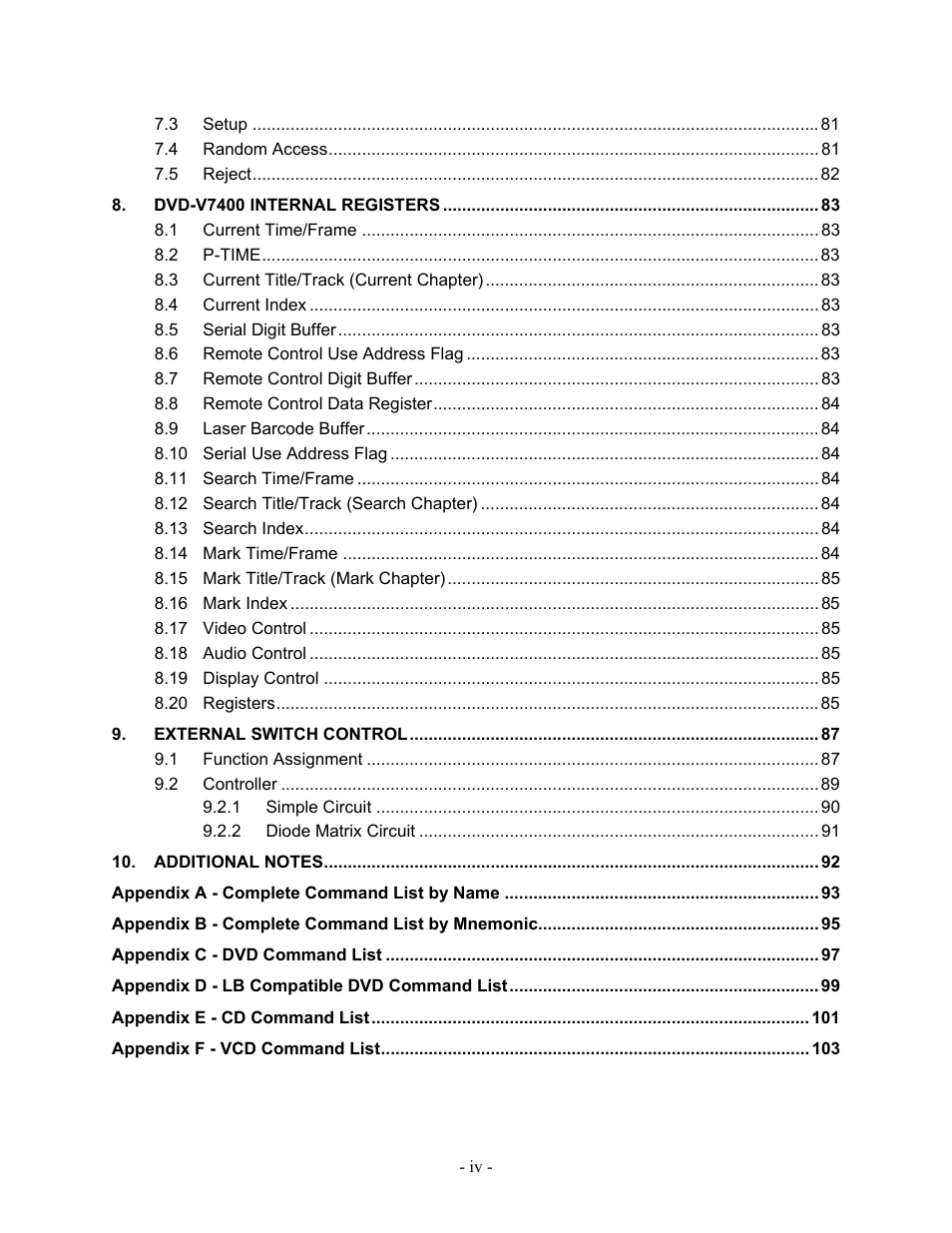 Pioneer Industrial DVD Player DVD-V7400 User Manual | Page 7 / 113