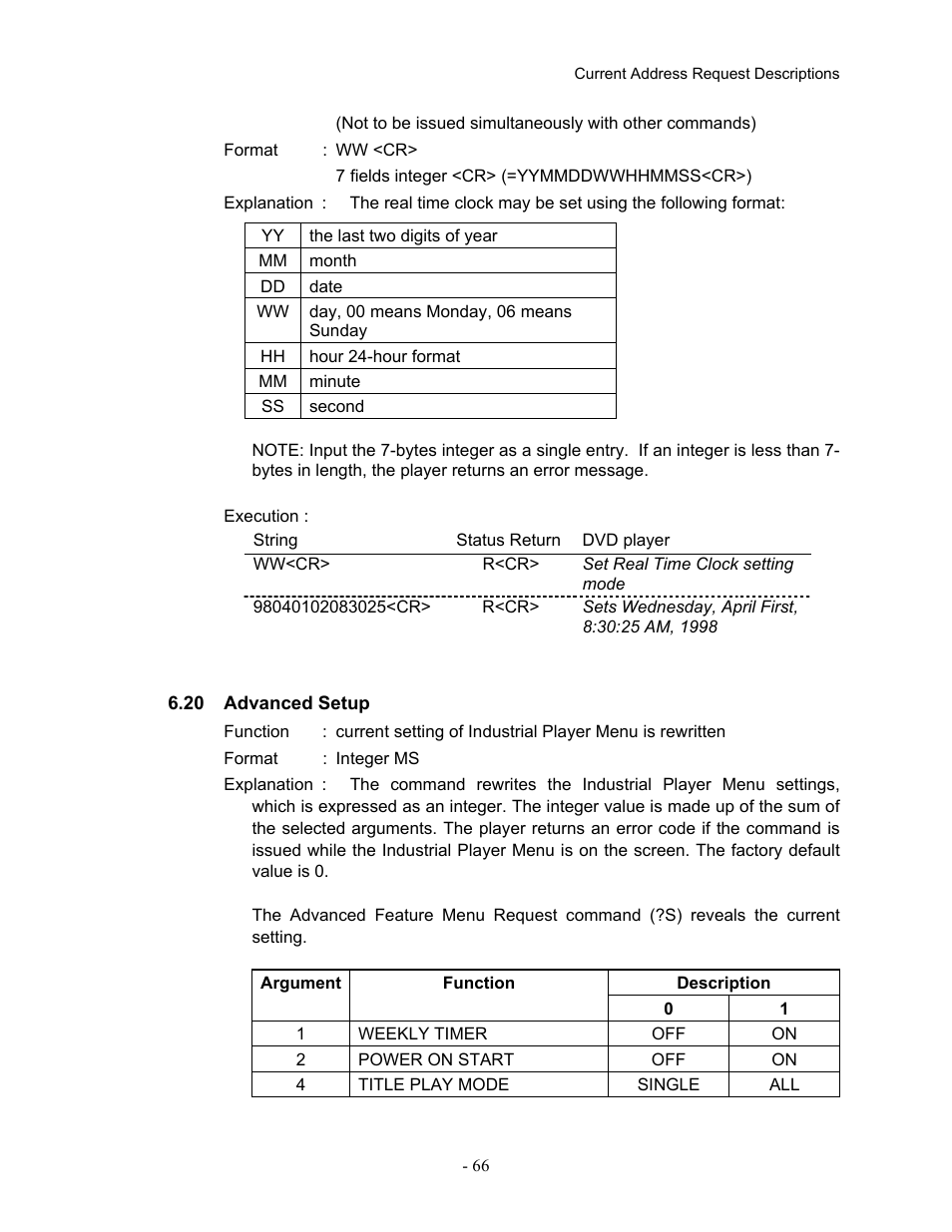 20advanced setup, 20 advanced, Setup | Pioneer Industrial DVD Player DVD-V7400 User Manual | Page 73 / 113