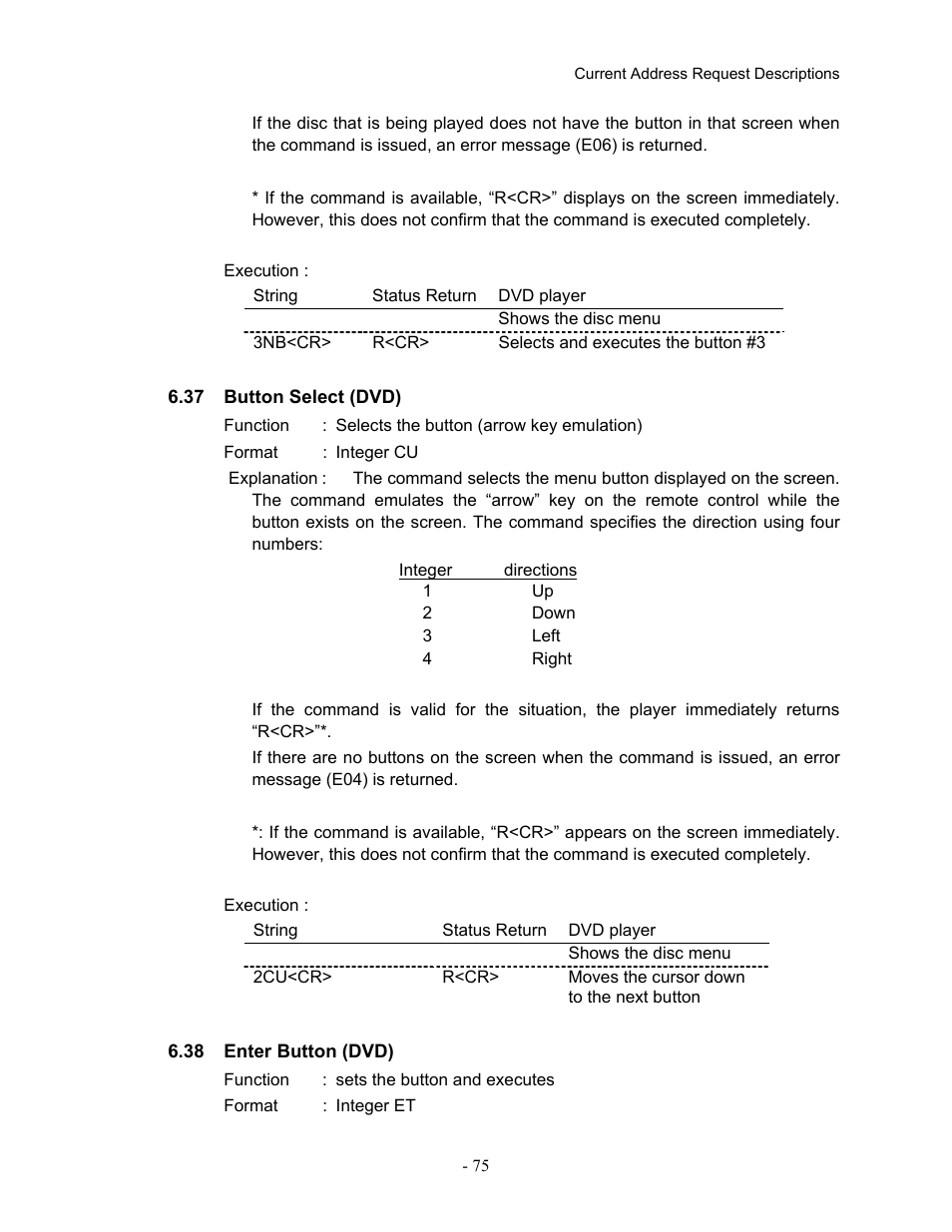 37button select (dvd), 38enter button (dvd), 37 button select (dvd) 6.38 enter button (dvd) | Pioneer Industrial DVD Player DVD-V7400 User Manual | Page 82 / 113