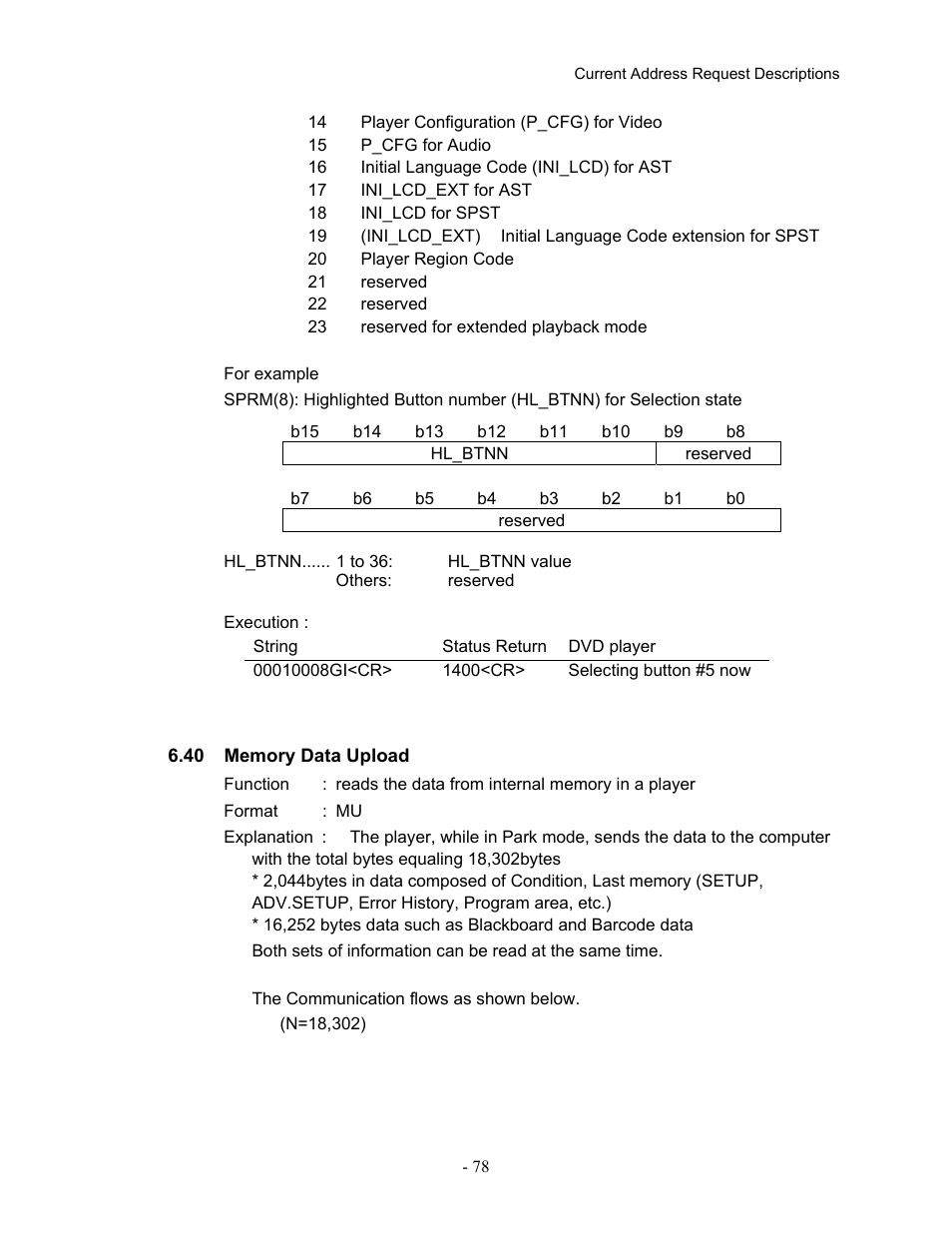 40memory data upload, 40 memory data upload | Pioneer Industrial DVD Player DVD-V7400 User Manual | Page 85 / 113