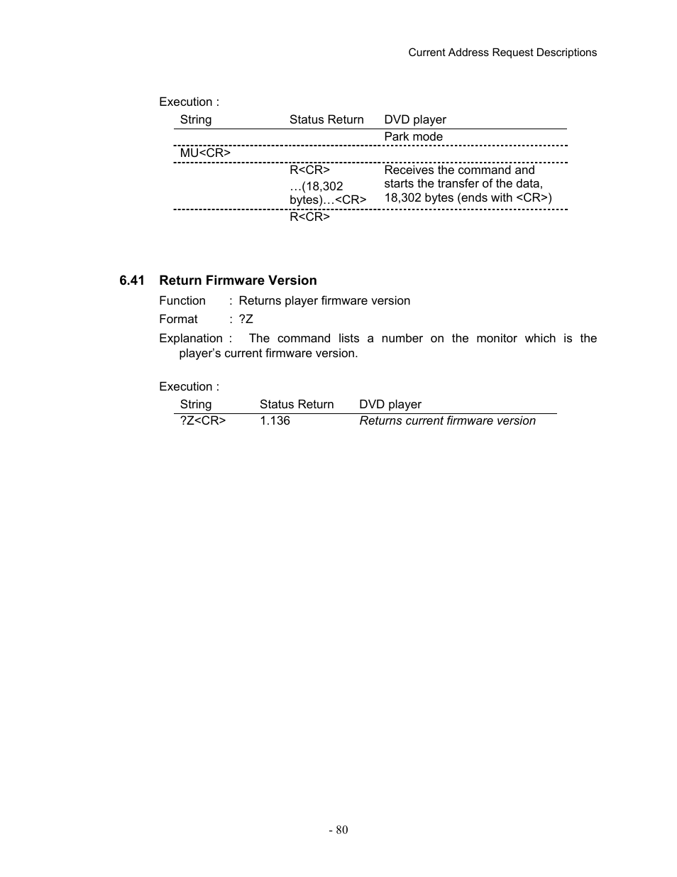 41return firmware version, 41 return firmware version | Pioneer Industrial DVD Player DVD-V7400 User Manual | Page 87 / 113