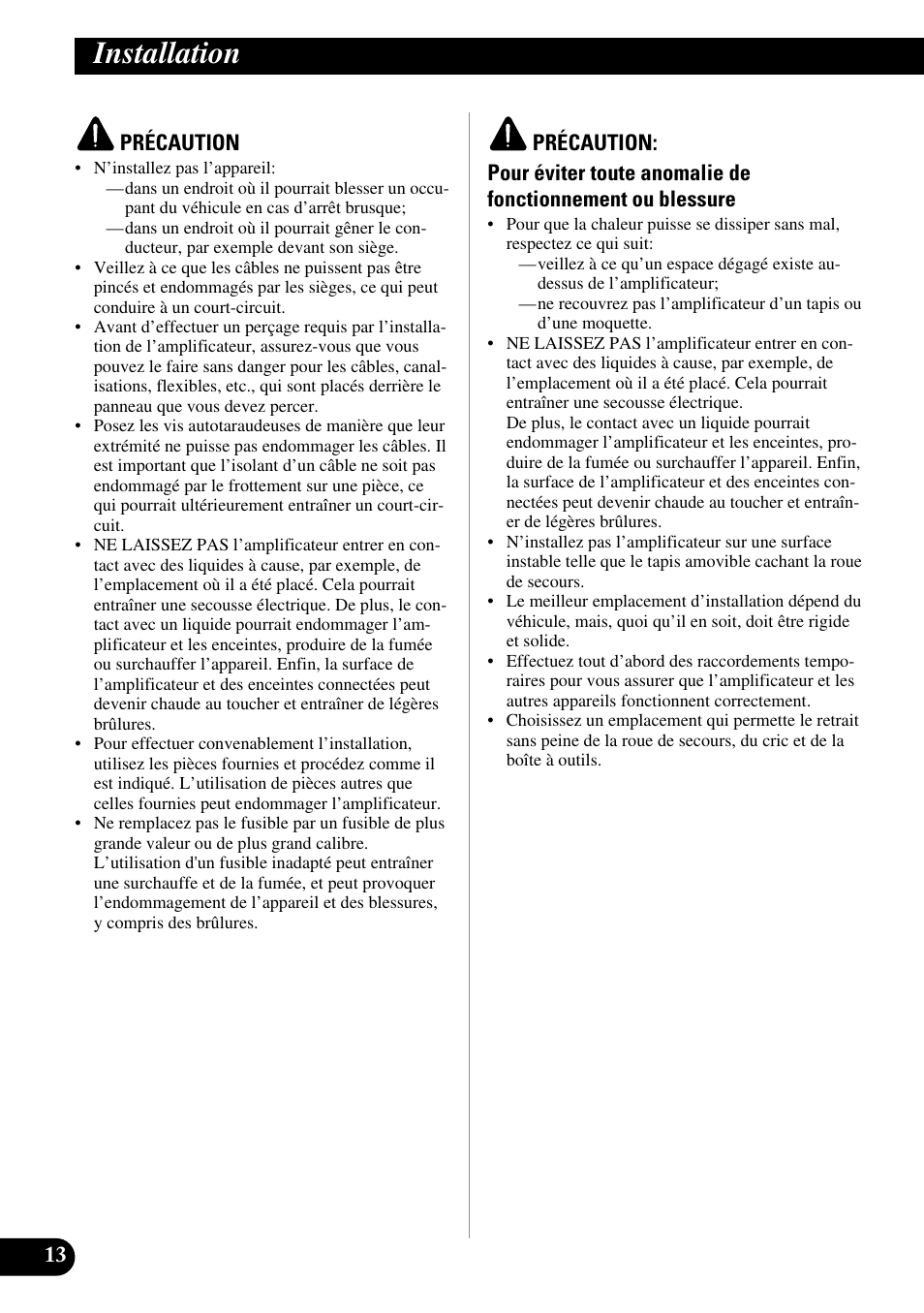 Installation | Pioneer Premier PRS-D1100M User Manual | Page 62 / 113