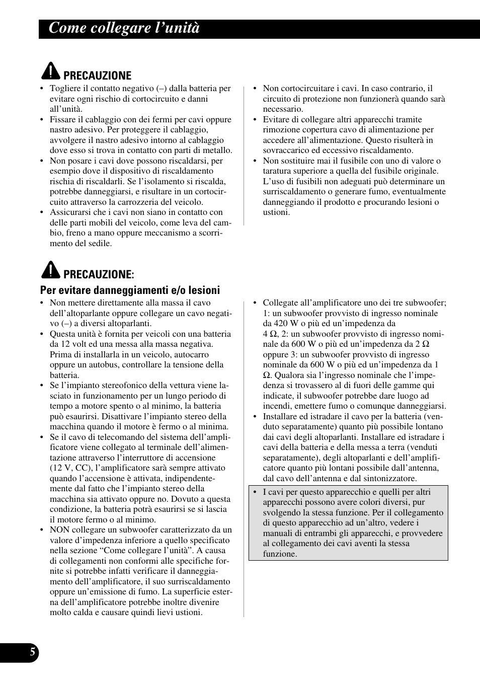 Come collegare i’unità, Come collegare l’unità | Pioneer Premier PRS-D1100M User Manual | Page 70 / 113