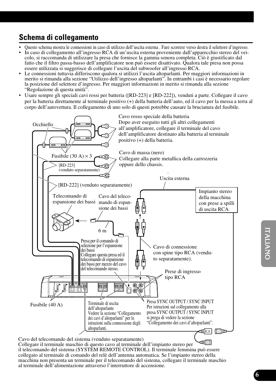 Schema di collegamento | Pioneer Premier PRS-D1100M User Manual | Page 71 / 113