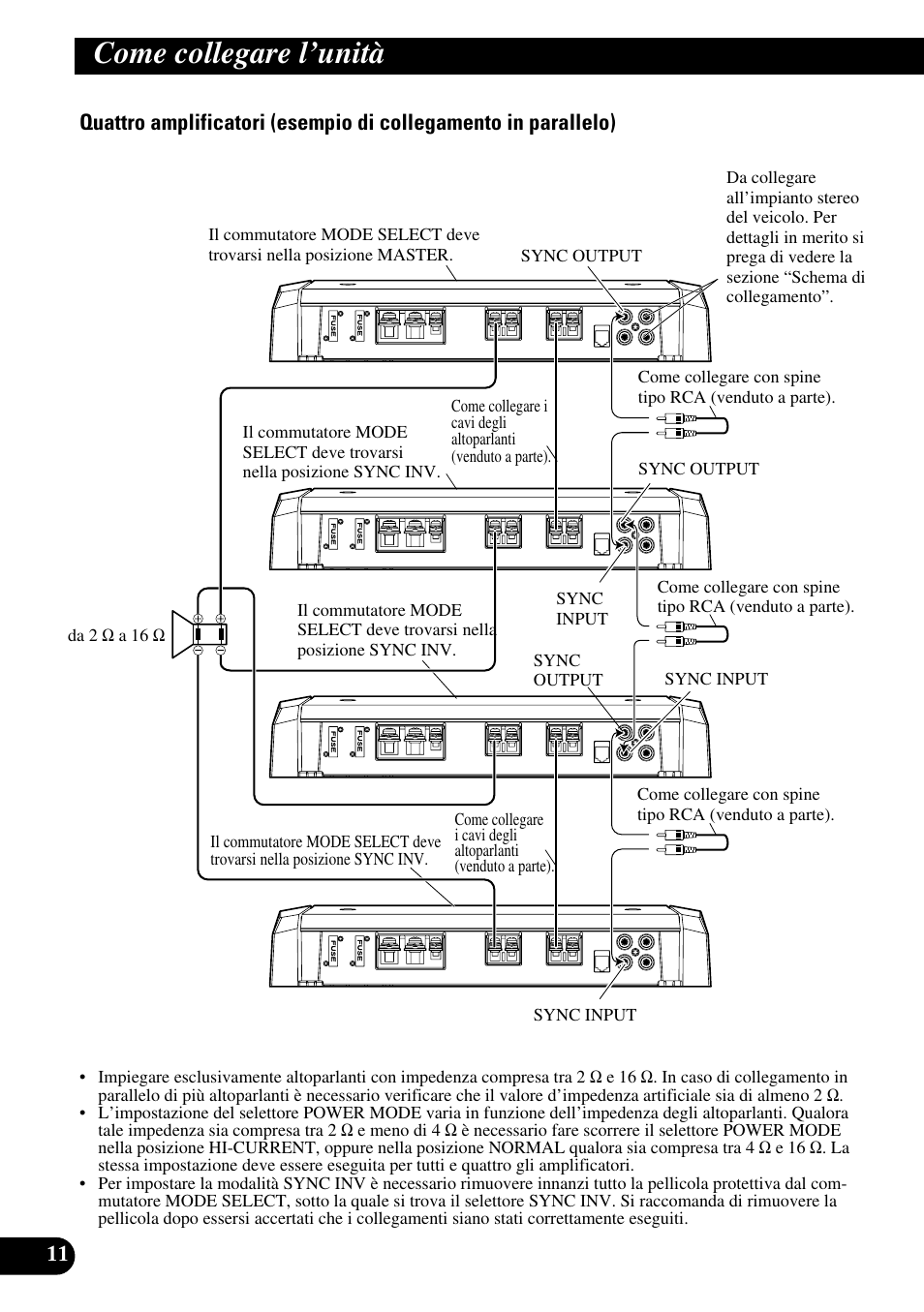 Come collegare l’unità | Pioneer Premier PRS-D1100M User Manual | Page 76 / 113