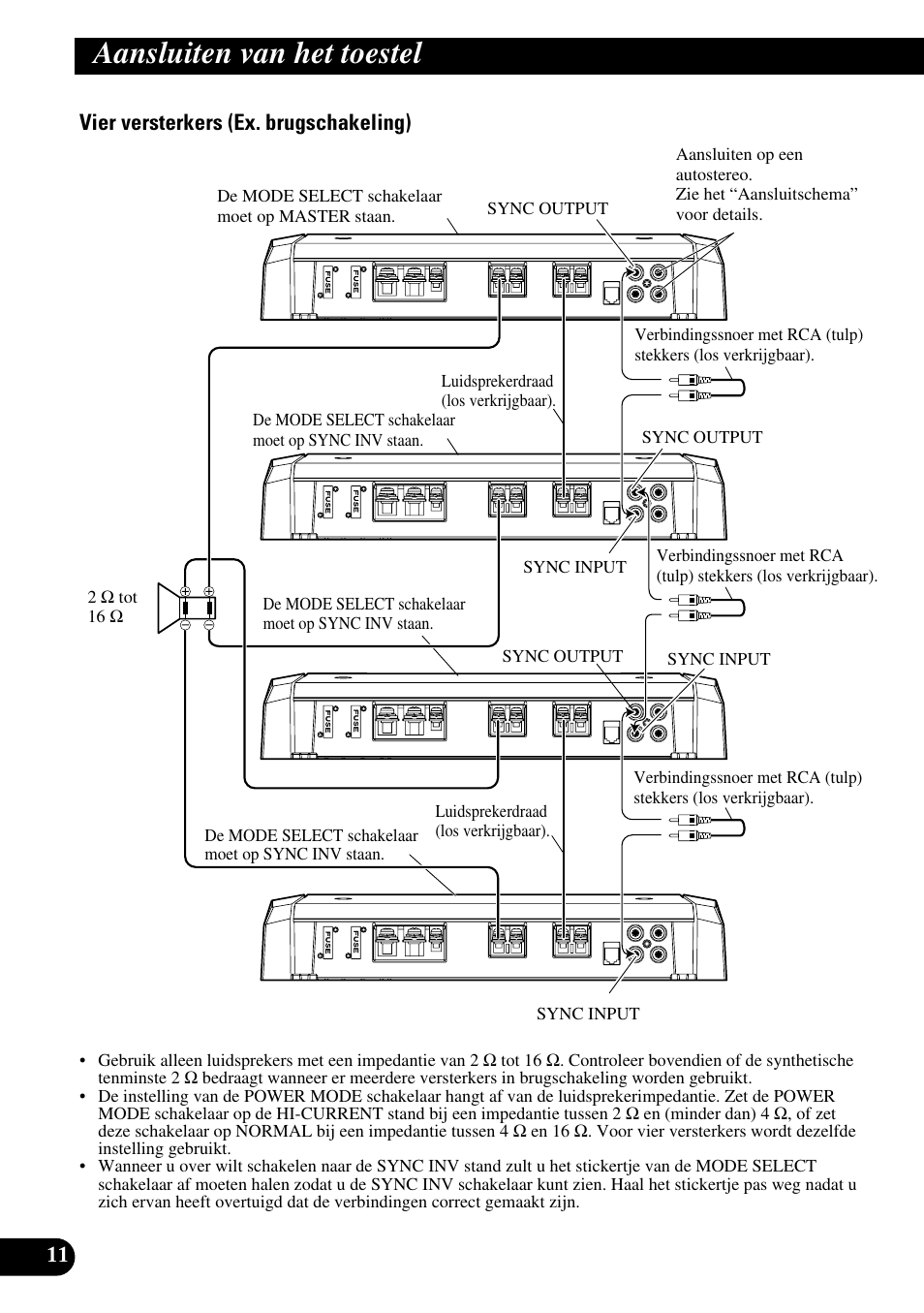 Aansluiten van het toestel | Pioneer Premier PRS-D1100M User Manual | Page 92 / 113