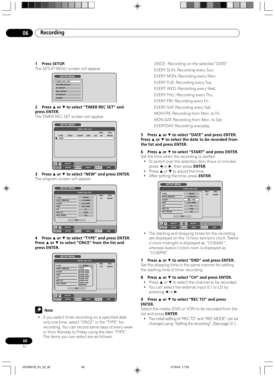 Recording 06 | Pioneer dvr-rt500 User Manual | Page 60 / 91