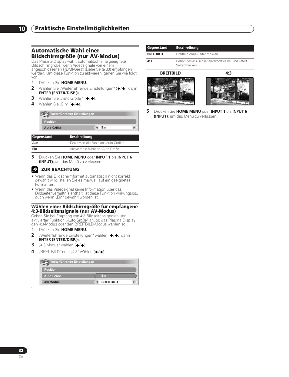 Praktische einstellmöglichkeiten 10 | Pioneer PDP-5000EX User Manual | Page 108 / 230