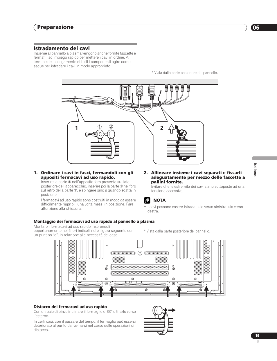 Istradamento dei cavi, Preparazione 06 | Pioneer PDP-5000EX User Manual | Page 133 / 230