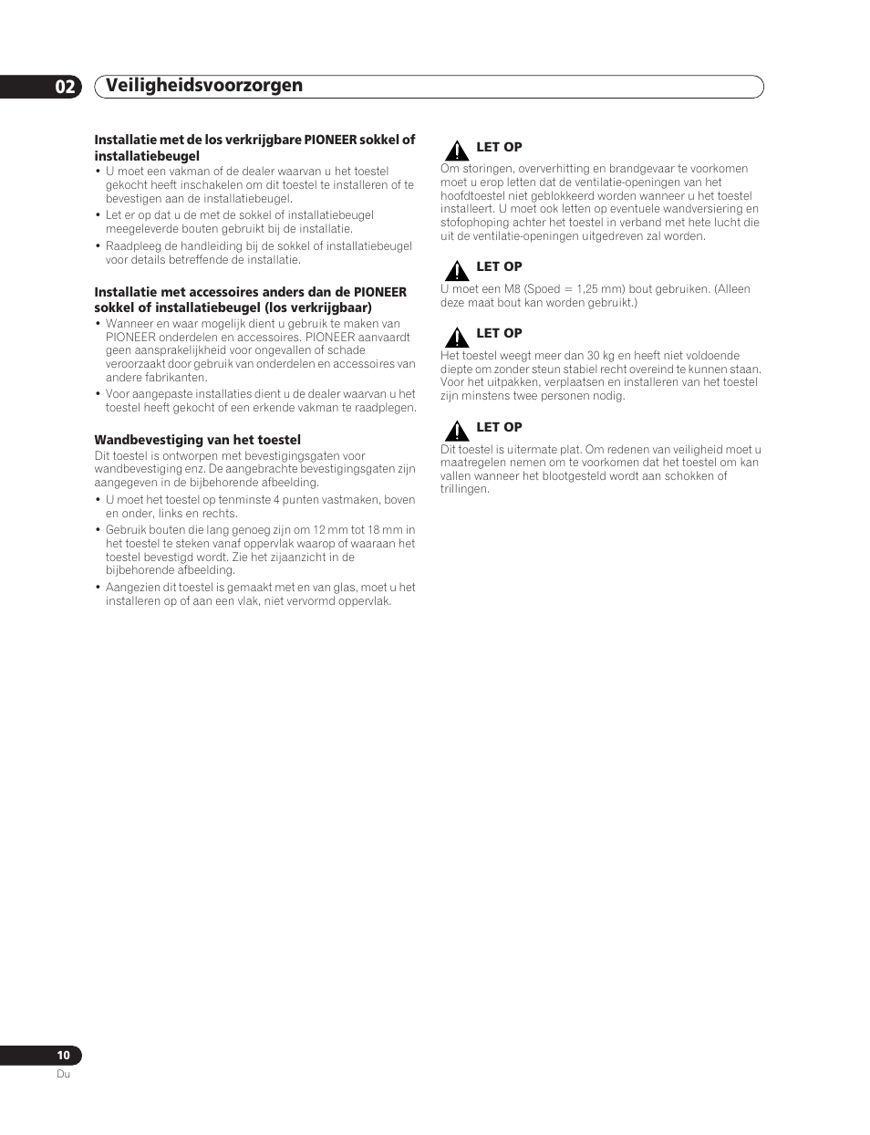 Veiligheidsvoorzorgen 02 | Pioneer PDP-5000EX User Manual | Page 162 / 230