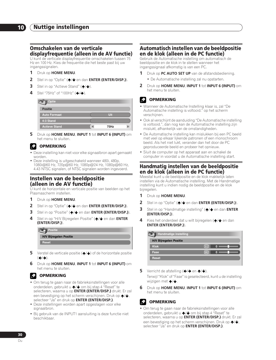 10 nuttige instellingen, Nuttige instellingen 10 nuttige instellingen | Pioneer PDP-5000EX User Manual | Page 182 / 230