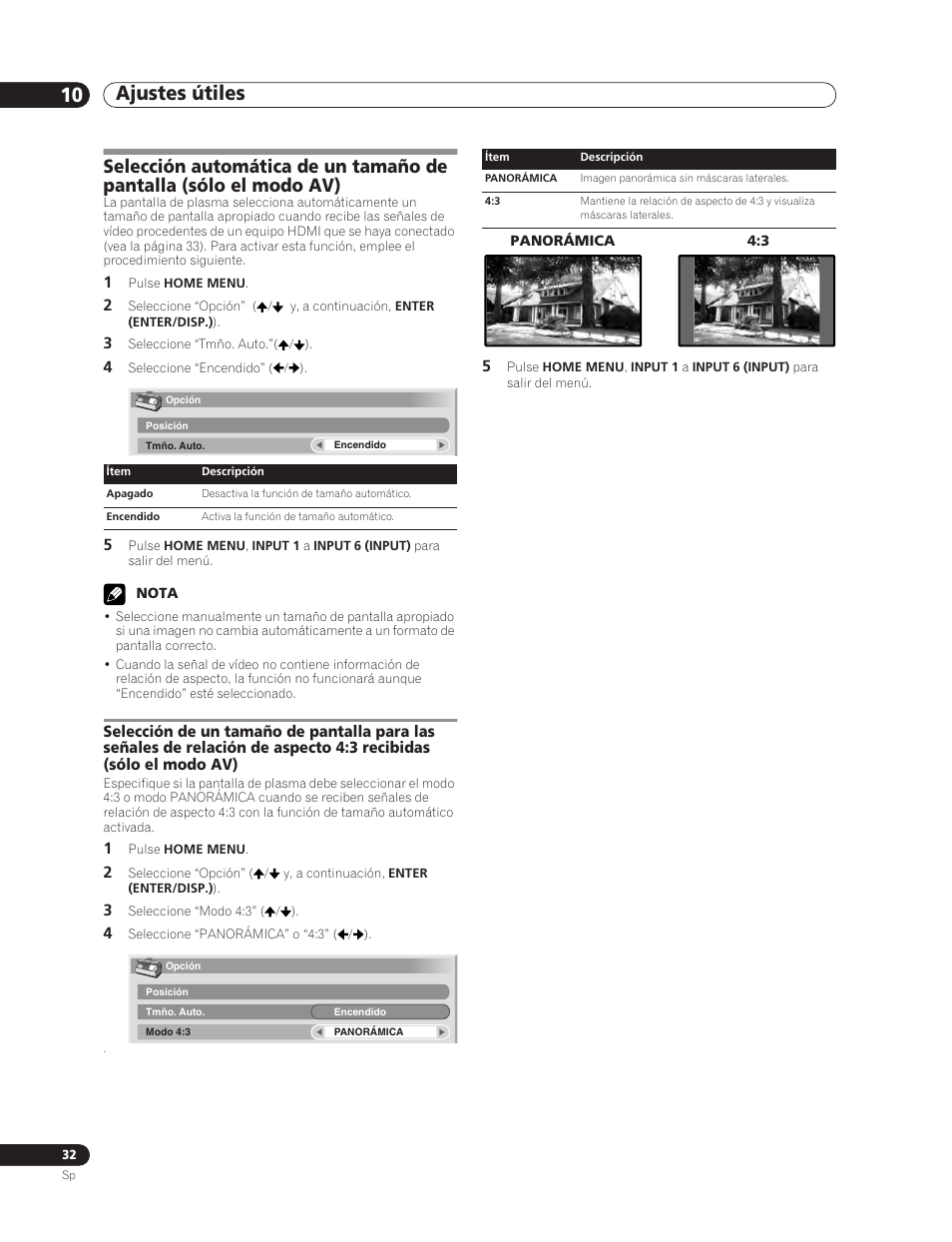Ajustes útiles 10 | Pioneer PDP-5000EX User Manual | Page 222 / 230