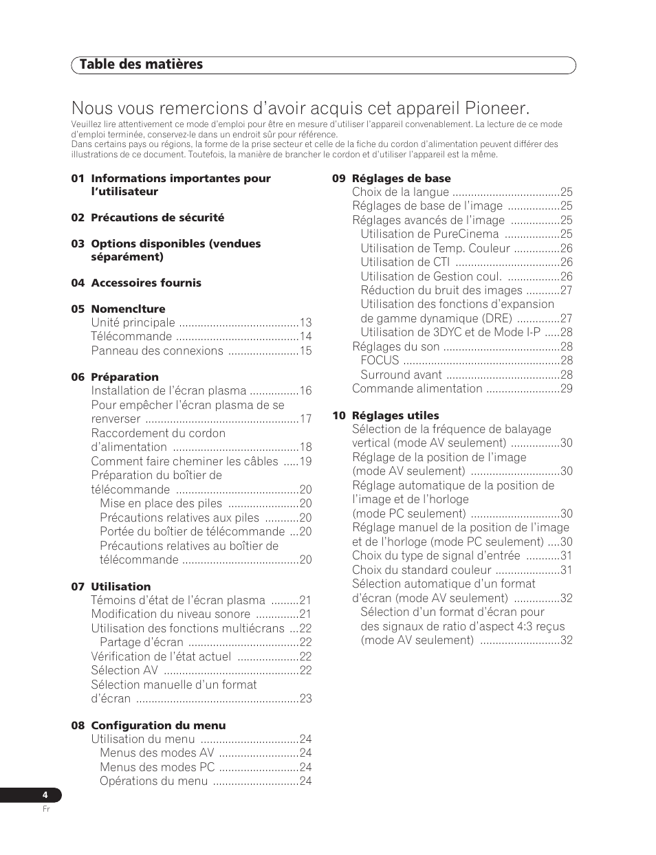 Mode d’emploi | Pioneer PDP-5000EX User Manual | Page 42 / 230